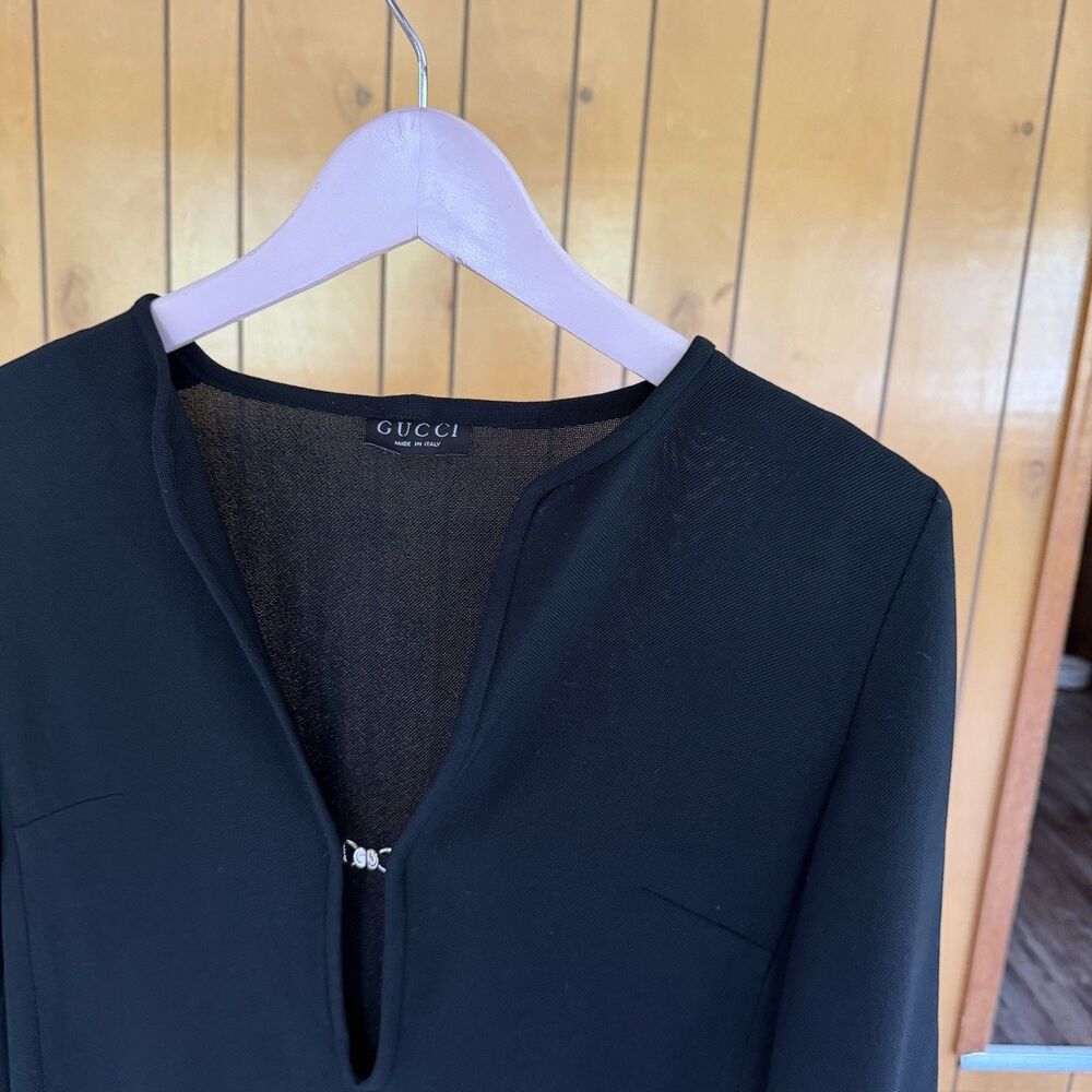 Vintage Gucci by Tom Ford Black Tunic Dress Womens Size 40 - Picture 16 of 16